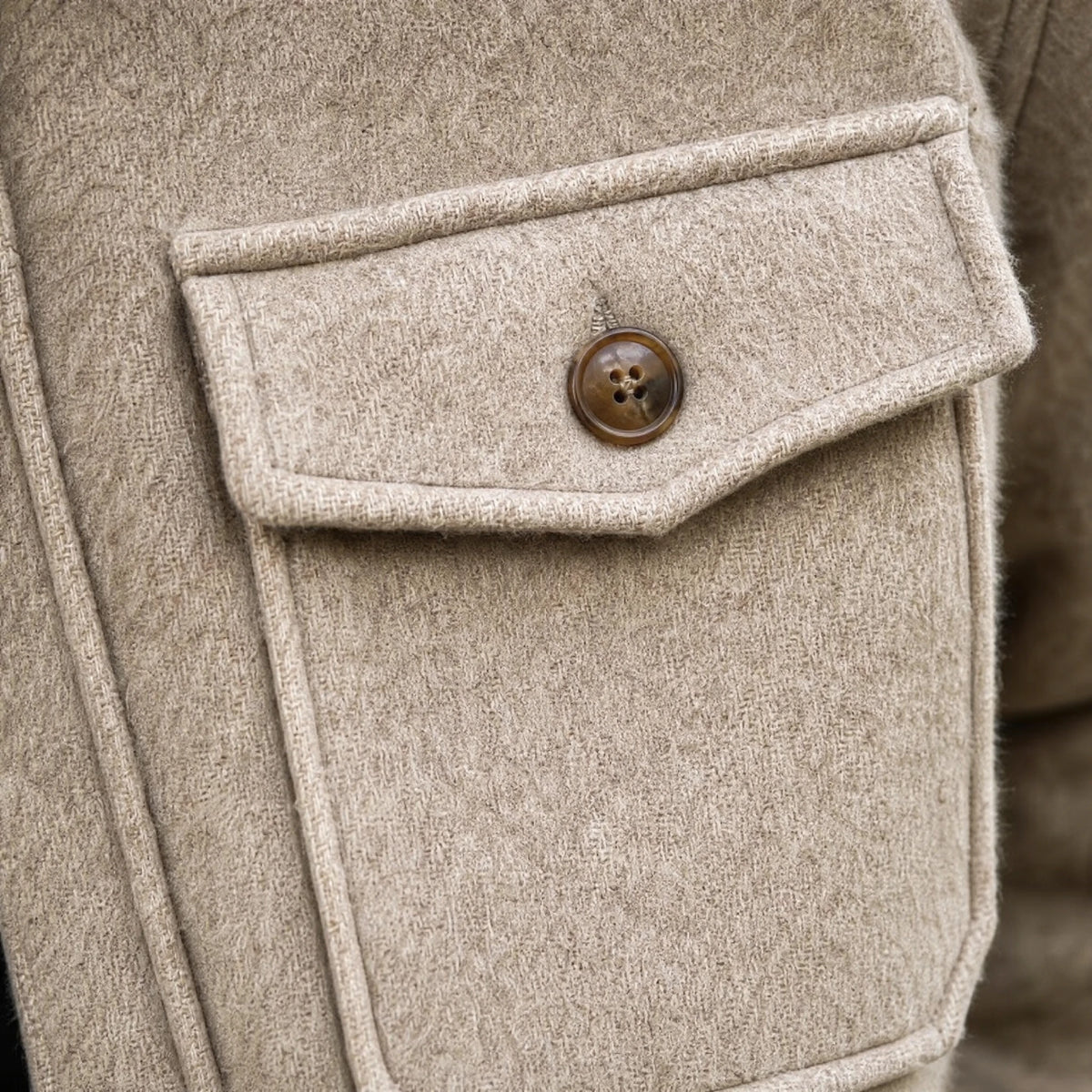 Veste vintage avec poche à revers pour hommes - close-up détail matière