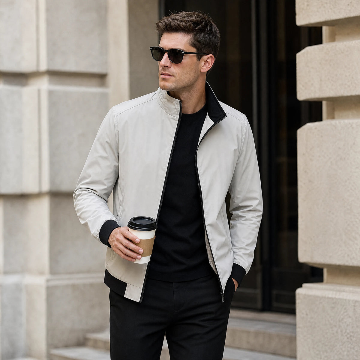 Veste  vintage zippée à col montant - Utilisation GLOBALE