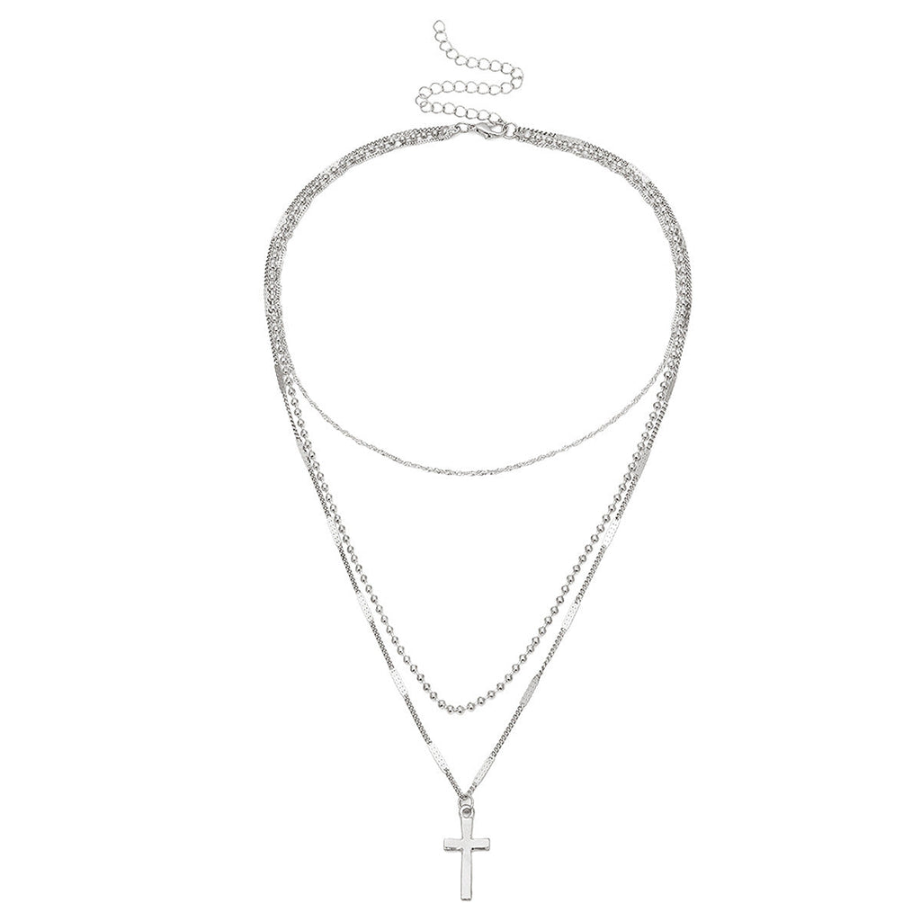 collier-multicouche-croix-vintage