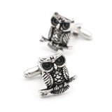 boutons-de-manchette-hibou-vintage-noir-de-la-serie-animal