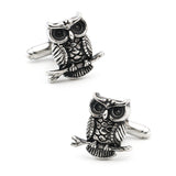 boutons-de-manchette-hibou-vintage-noir-de-la-serie-animal