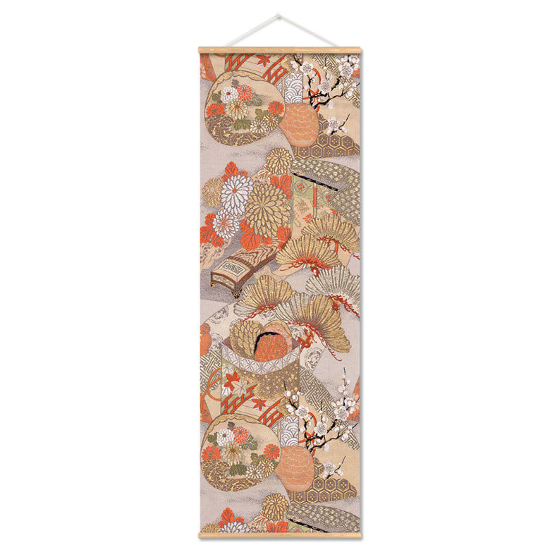 affiche-de-toile-de-defilement-dimpression-de-teinture-japonaise-multicolore-vintage