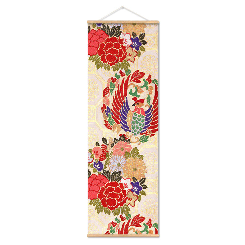 affiche-de-toile-de-defilement-dimpression-de-teinture-japonaise-multicolore-vintage