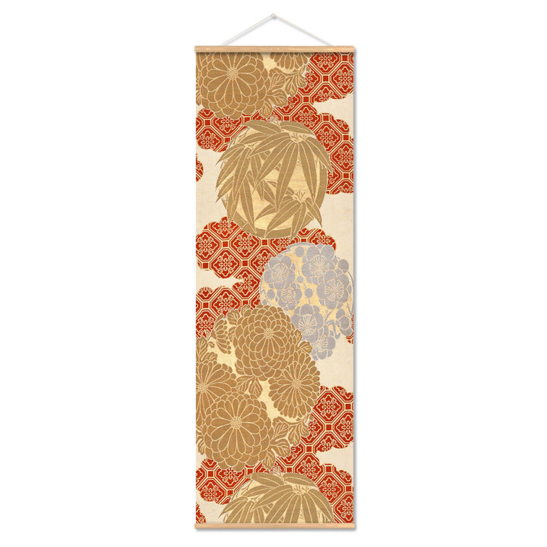 affiche-de-toile-de-defilement-dimpression-de-teinture-japonaise-multicolore-vintage