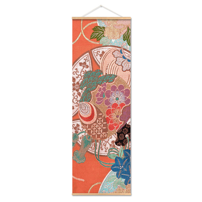affiche-de-toile-de-defilement-dimpression-de-teinture-japonaise-multicolore-vintage