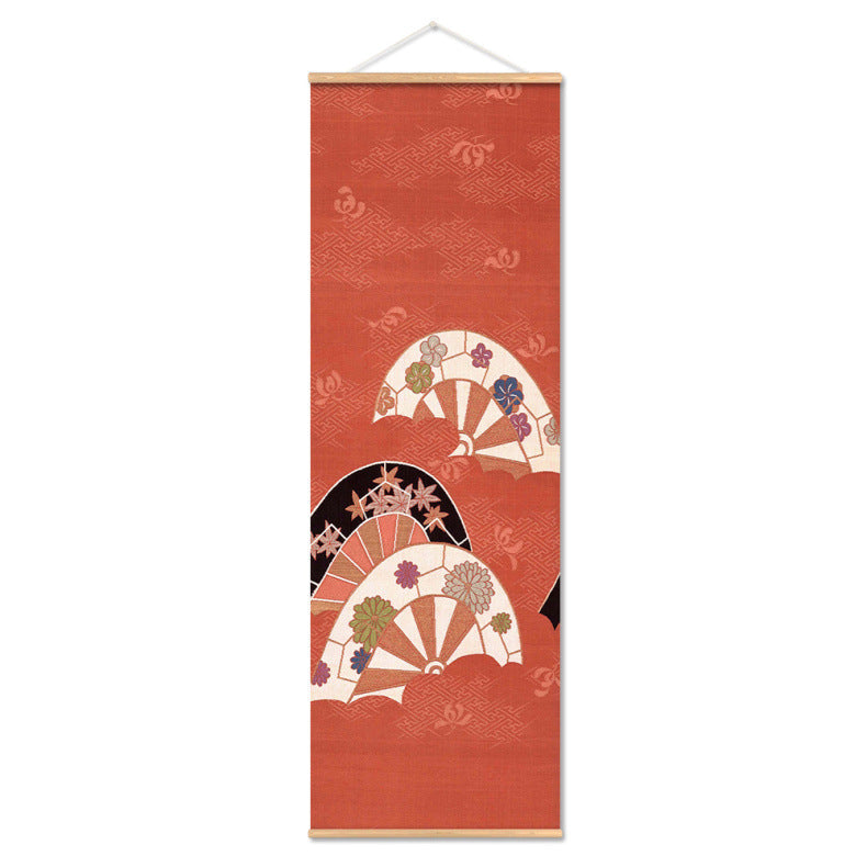 affiche-de-toile-de-defilement-dimpression-de-teinture-japonaise-multicolore-vintage