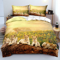 literie-trois-pieces-avec-housse-de-couette-et-oreiller-lion-vintage