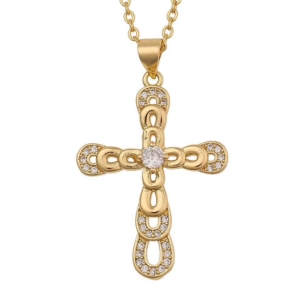 Collar con colgante de cruz vintage