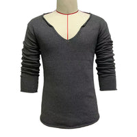 pull-tricot-vintage-col-v-manches-longues