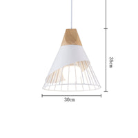 lustre-bois-cone-corne-fer-vintage