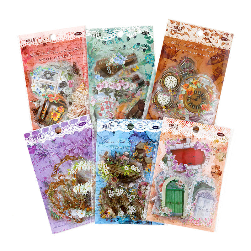 sticker-de-tente-de-main-de-fleur-vintage
