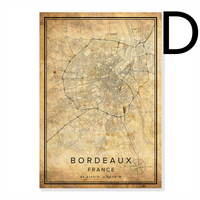 Mapa de la ciudad de Borgoña Póster