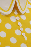 robe-stylee-annee-80-a-pois-jaunes