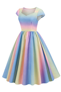 robe-arc-en-ciel-annee-80-style-50s