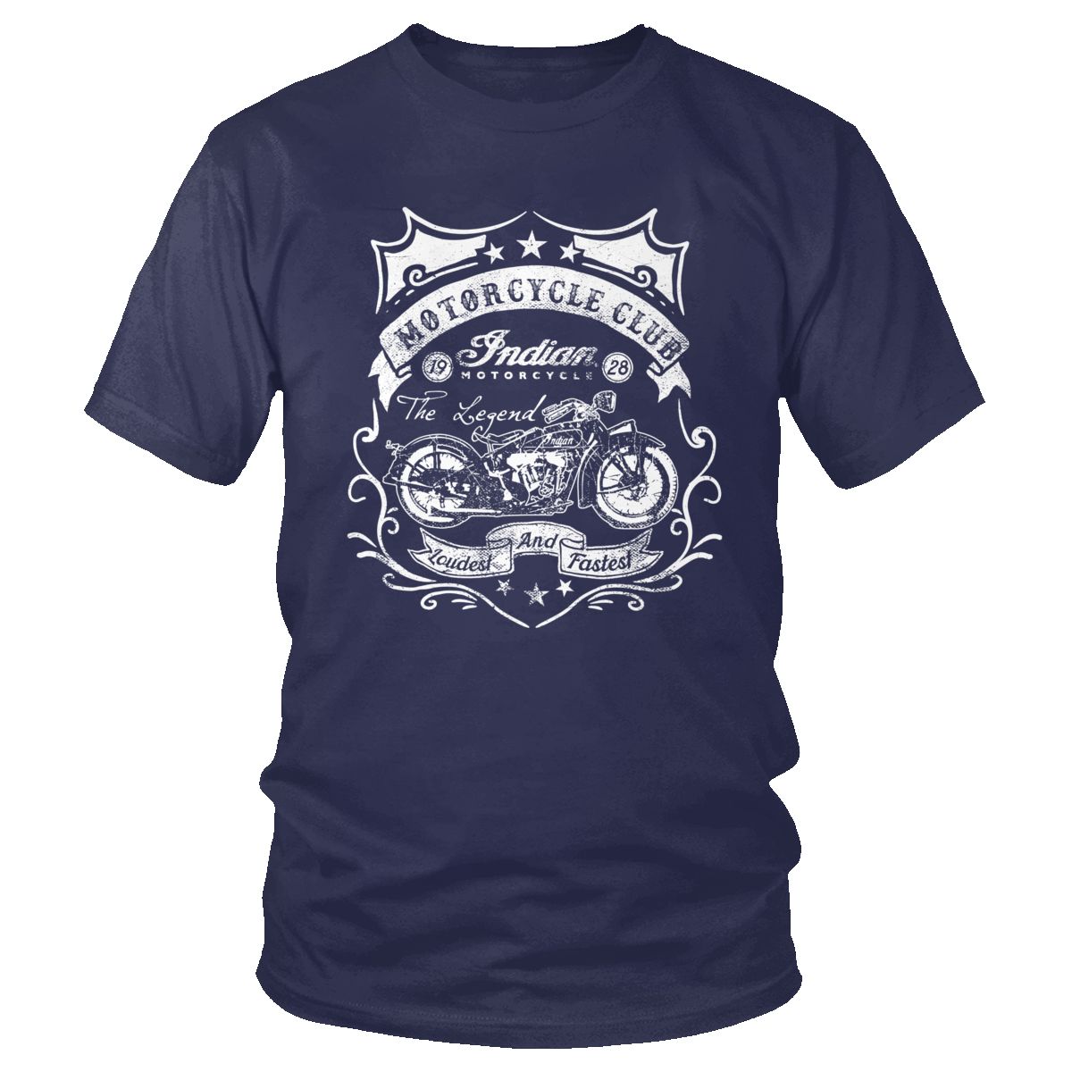 T-shirt biker vintage bleu