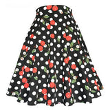 jupe-annee-80-noire-polka-dots-cerises