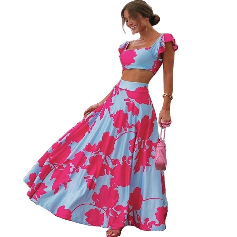 jupe-longue-taille-haute-vintage-avec-crop-top