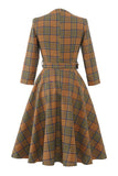 robe-annee-80-plaid-marron