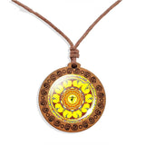 collier-mandala-pendentif-bois-vintage