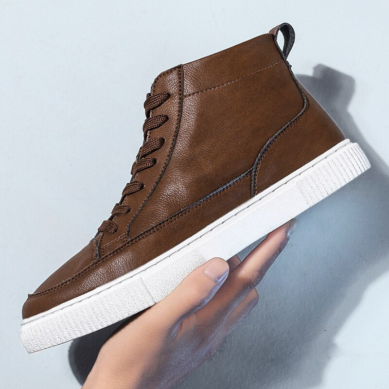 basket-montante-cuir-homme-vintage