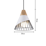 lustre-bois-cone-corne-fer-vintage