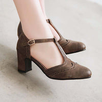 chaussures-annee-80-t-strap-cuir-marron