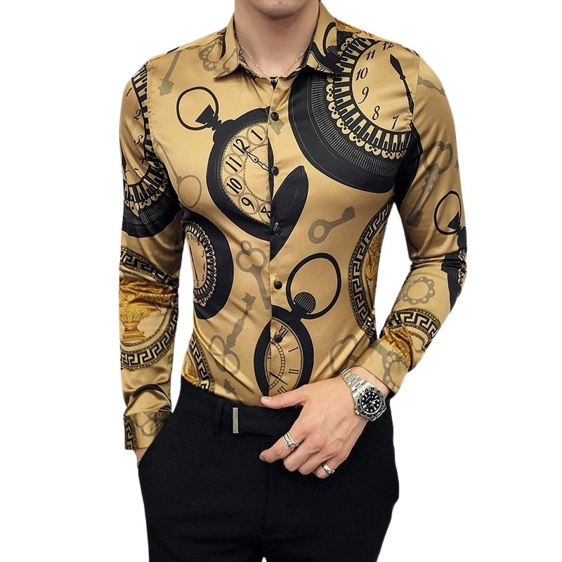    chemise-pour-homme-imprime-vintage