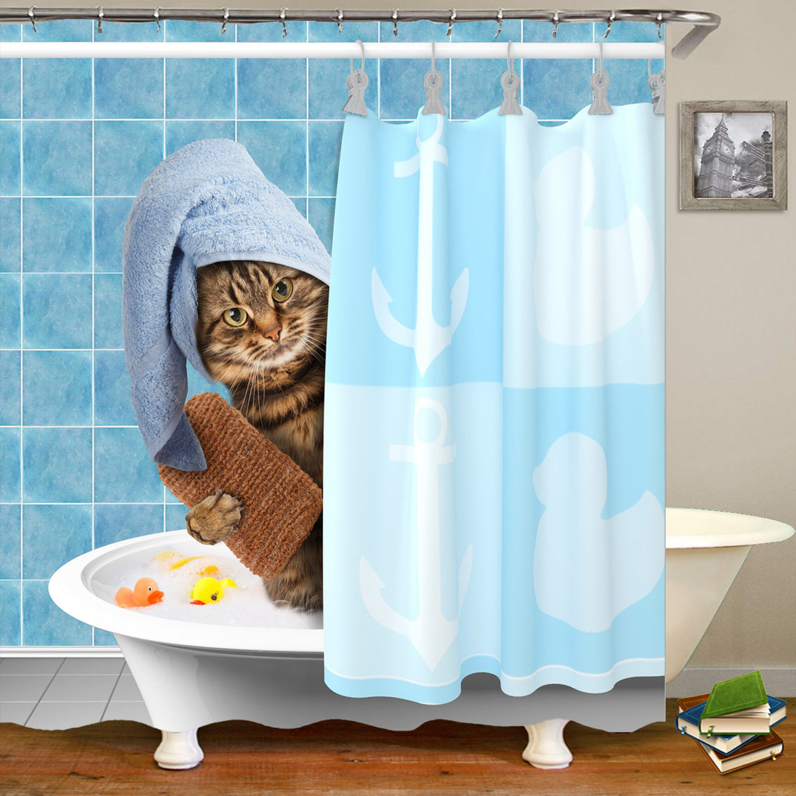 Gato de la vendimia Cortinas de ducha