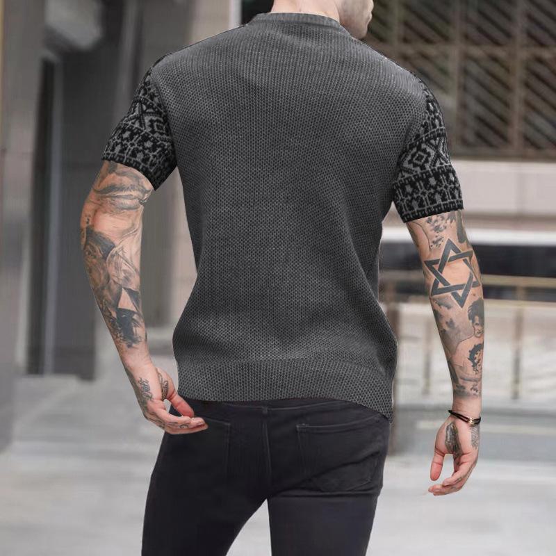 Camiseta de manga corta vintage color block waffle