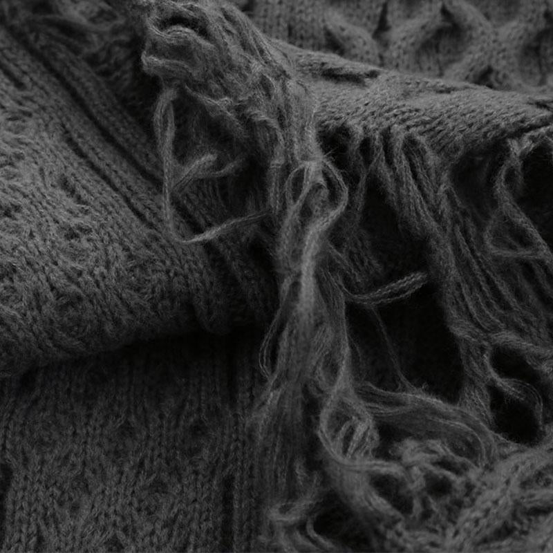 Suéter de punto de cable de cuello redondo Chic Vintage