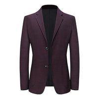 Mens Solid Color Lapel Casual Blazer 67202199M Wine Red / M Coats & Jackets