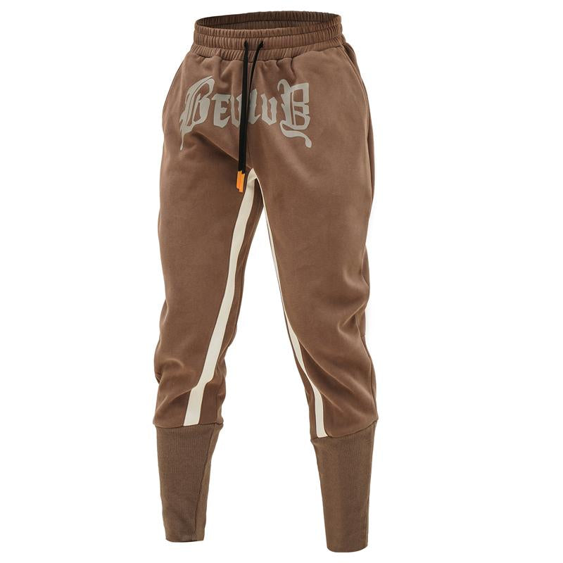 pantalon-sport-blocs-couleur-imprime-lettre-vintage