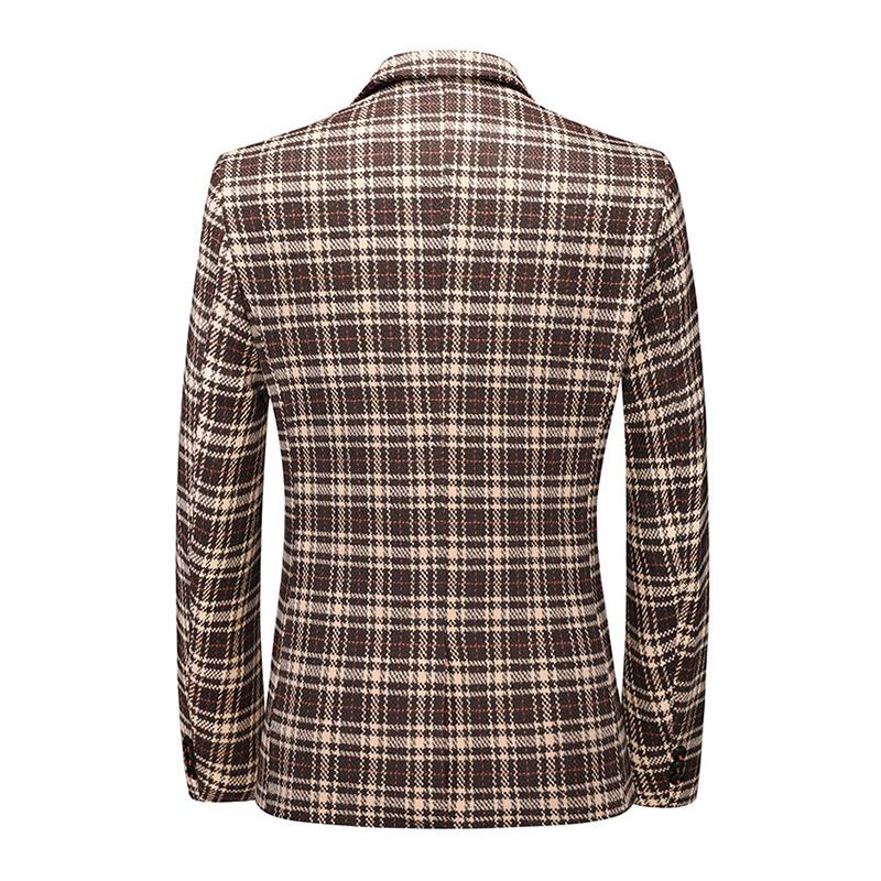 Blazer vintage informal a cuadros para hombre