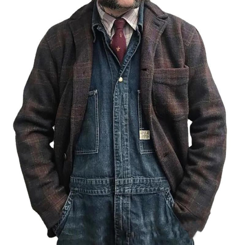 veste-ample-revers-carreaux-retro-vintage