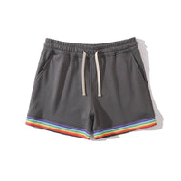 short-sport-coton-imprime-arc-en-ciel-vintage