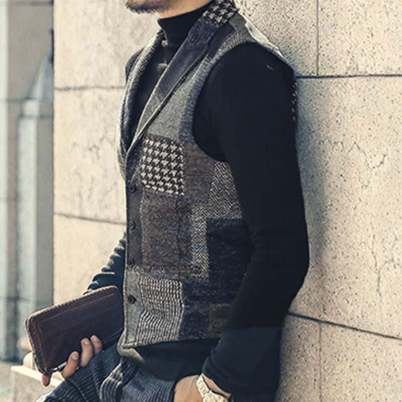 gilet-costume-slim-color-block-vintage