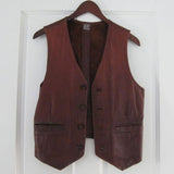 gilet-vintage-1960s-70s-artisanal-cuir-hauts-homme-marron