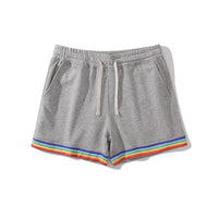 short-sport-coton-imprime-arc-en-ciel-vintage