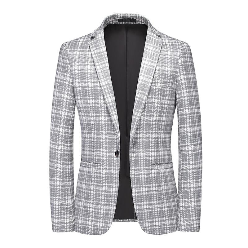 Blazer vintage informal a cuadros para hombre