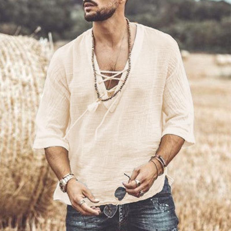 chemise-decontractee-col-v-vintage
