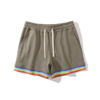 short-sport-coton-imprime-arc-en-ciel-vintage