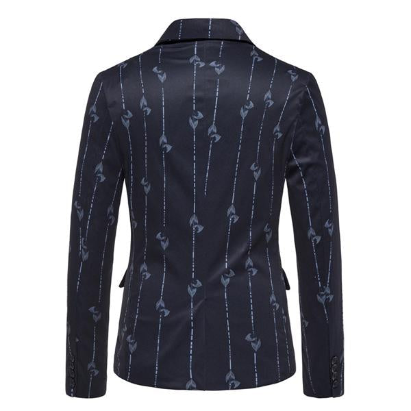 blazer-vintage-decontracte-a-imprime-feuille-et-rayures