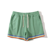 short-sport-coton-imprime-arc-en-ciel-vintage