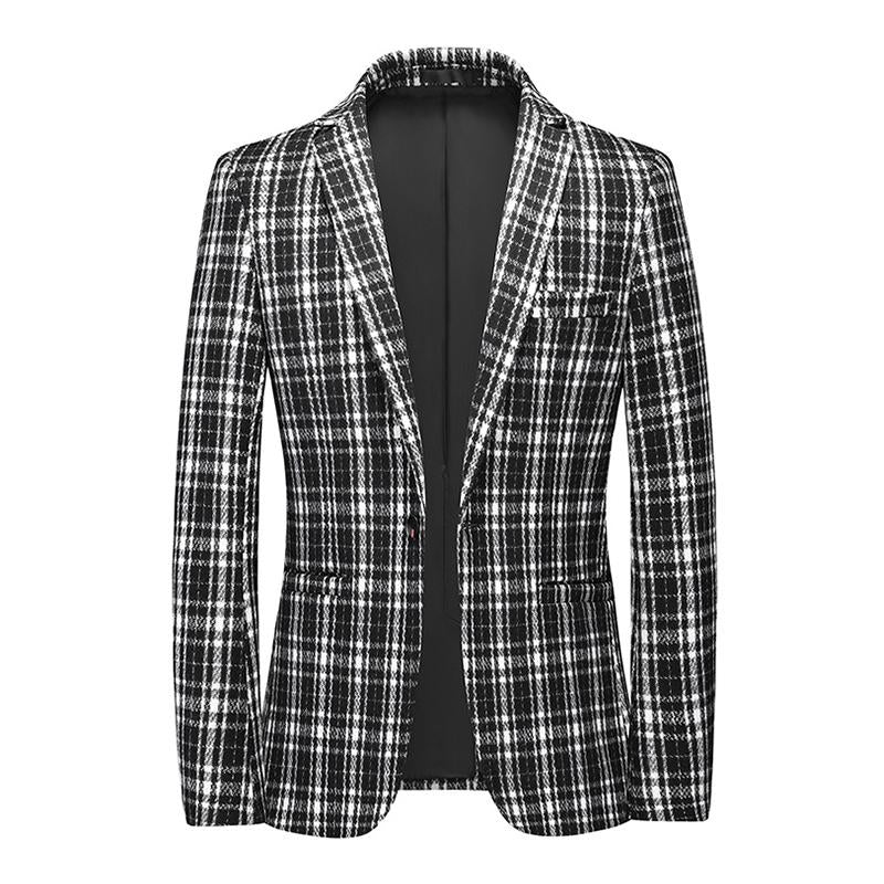 Blazer vintage informal a cuadros para hombre