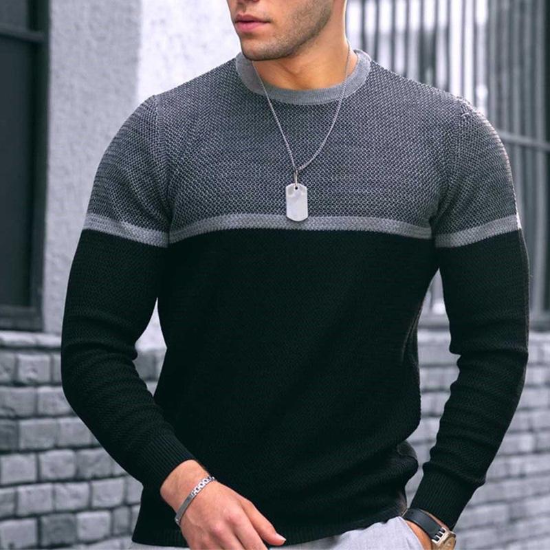 Jersey de punto vintage con cuello redondo