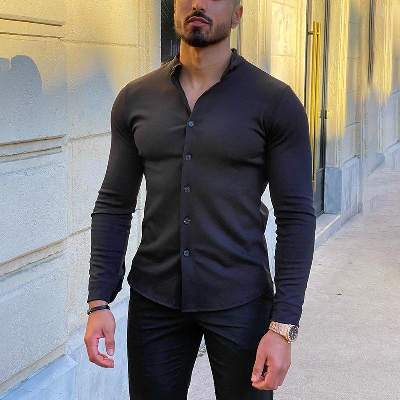 chemise-manches-longues-couleur-unie-vintage