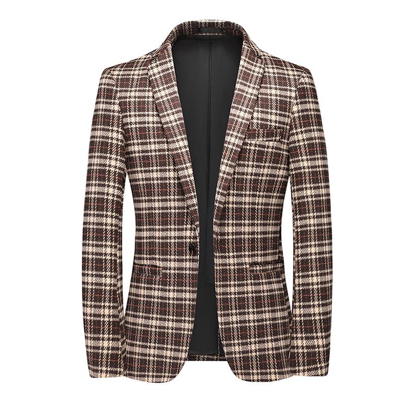 Blazer vintage informal a cuadros para hombre