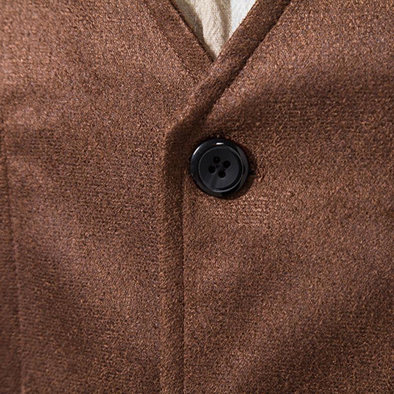 Chaleco de gamuza vintage con cuello en V
