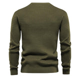 homme-section-mince-carreaux-ample-col-rond-vintage-manches-longues