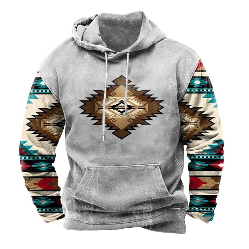 sweat-capuche-imprime-geometrique-vintage